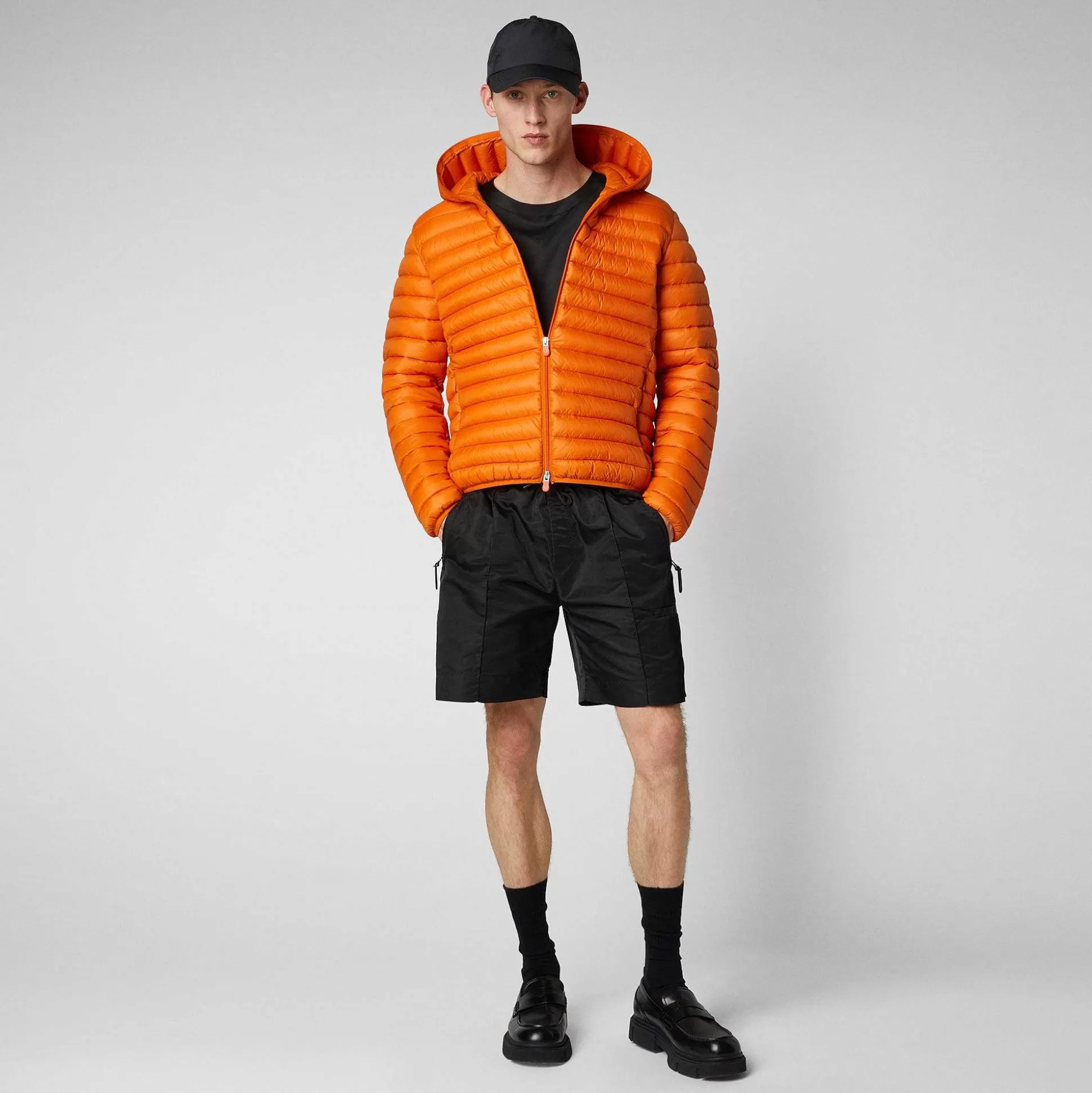 Save The Duck Dyrefrie Puffer^Man'S Animal Free Hette Pufferjakke Donald I Amber Orange