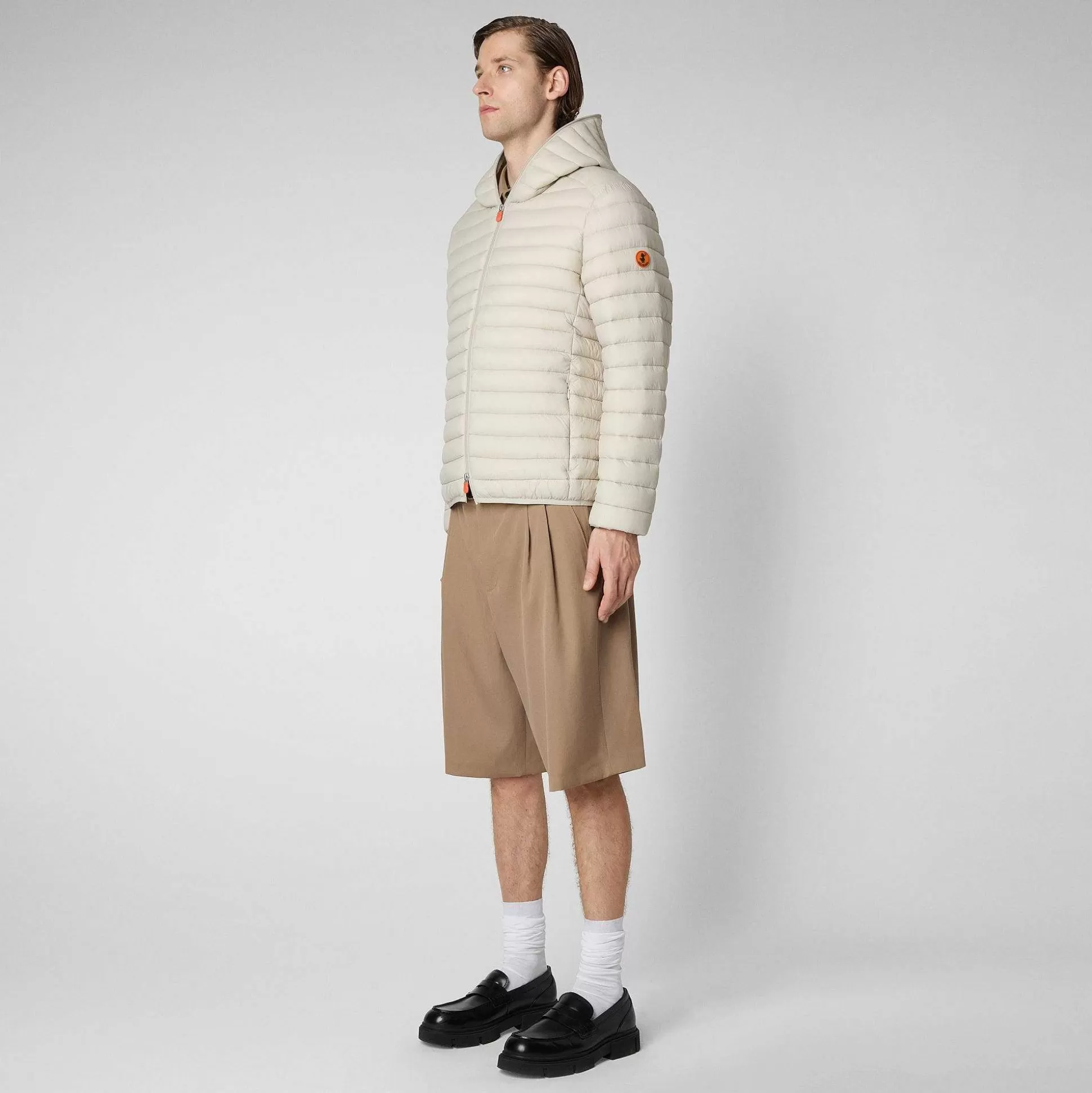 Save The Duck Dyrefrie Puffer^Man'S Animal Free Hette Pufferjakke Donald I Regnaktig Beige