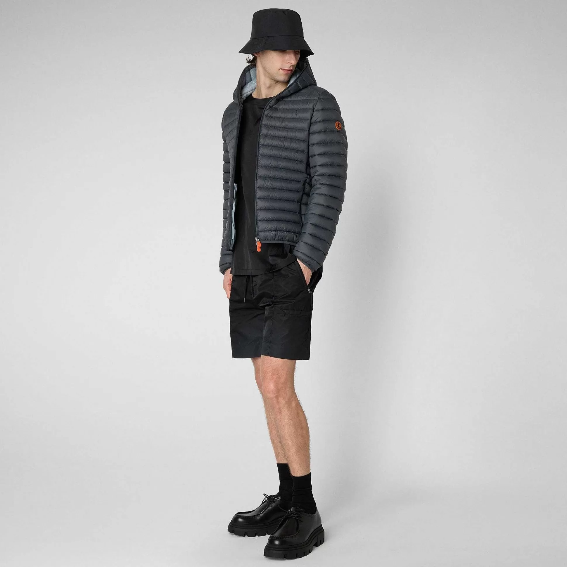 Save The Duck Dyrefrie Puffer^Man'S Animal Free Hette Pufferjakke Donald I Storm Grey